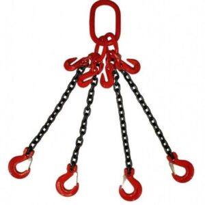 Стропы цепные четырехветвевые с укорачивающими и самозакрывающимися крюками