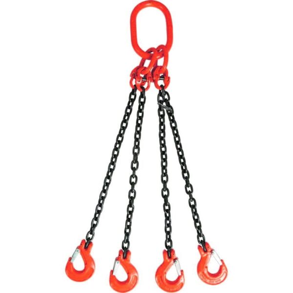 Стропы цепные четырехветвевые с самозакрывающимися крюками